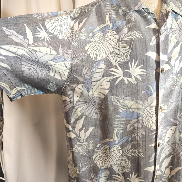 Tommy Bahama Shirt+Cap, Men SILK Short Sleeve Tropical Bttn Down,Collar, Pckt, L - Picture 12 of 16